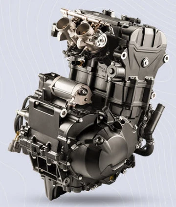 Δικύλινδρος υγρόψυκτος κινητήρας CFMOTO 450MT σε εργοστασιακή απεικόνιση